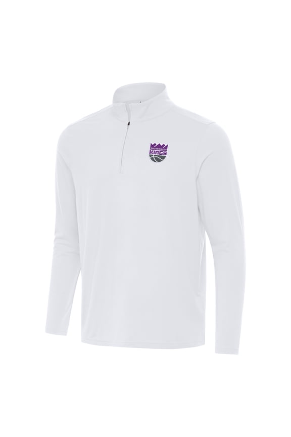 Men's Antigua White Sacramento Kings Intent Quarter-Zip Top