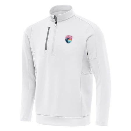 Men's Antigua White San Diego Wave FC Generation Quarter-Zip Jacket