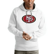 Men's Antigua White San Francisco 49ers Victory Pullover Hoodie
