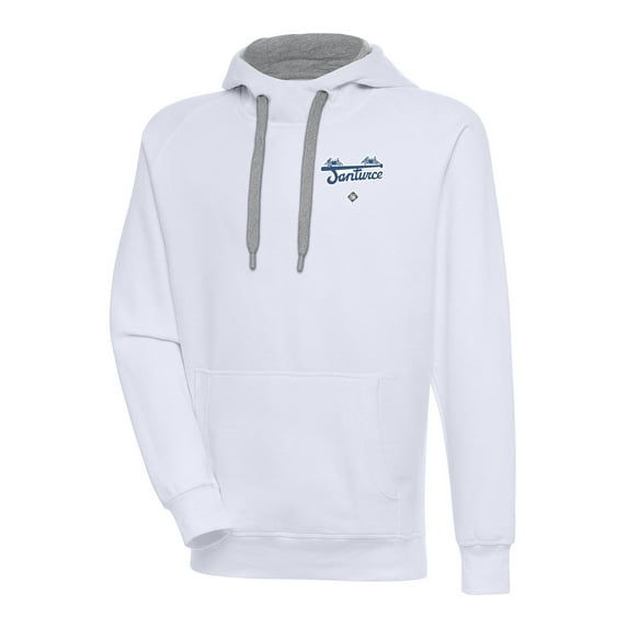 Men's Antigua White Santurce Cangrejeros Victory Pullover Hoodie