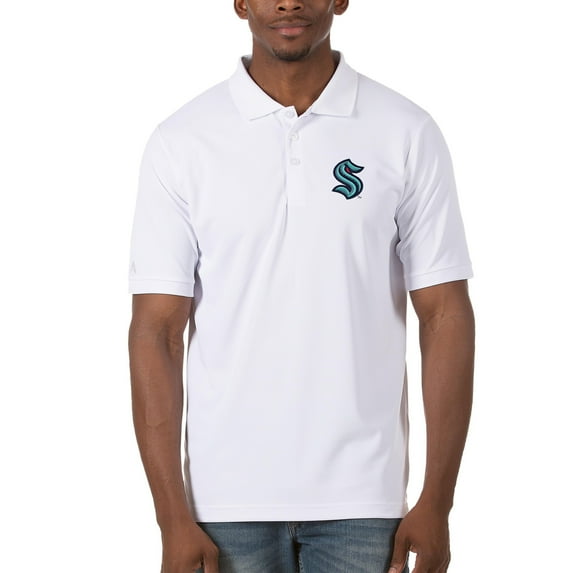 Men's Antigua White Seattle Kraken Legacy Pique Polo