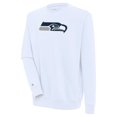 thumbnail image 1 of Men's Antigua  White Seattle Seahawks Victory Crewneck Pullover Sweatshirt, 1 of 1
