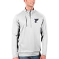 thumbnail image 1 of Men's Antigua White/Silver St. Louis Blues Generation Quarter-Zip Pullover Jacket, 1 of 1