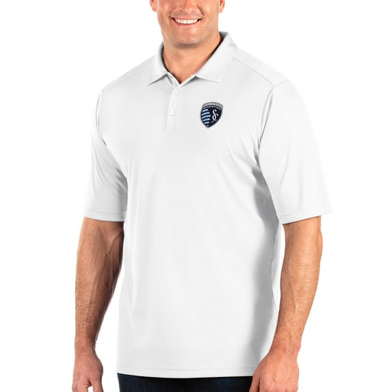 Men's Antigua White Sporting Kansas City Big & Tall Tribute Polo