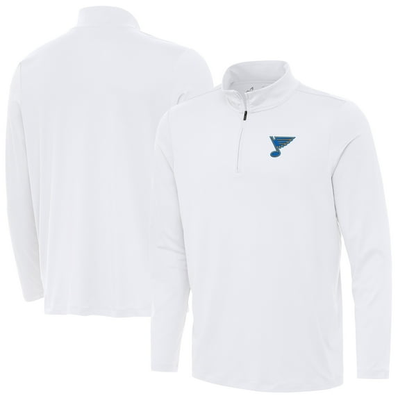 Men's Antigua White St. Louis Blues Reprocess Quarter-Zip Pullover