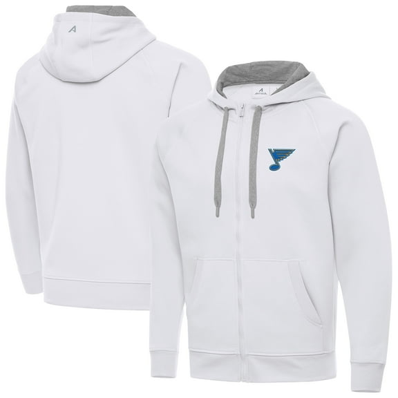 Men's Antigua White St. Louis Blues Victory Full-Zip Hoodie