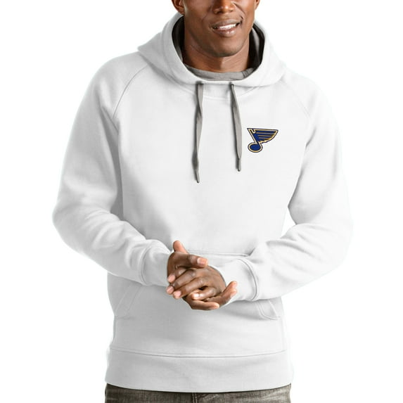 Men's Antigua White St. Louis Blues Victory Pullover Hoodie