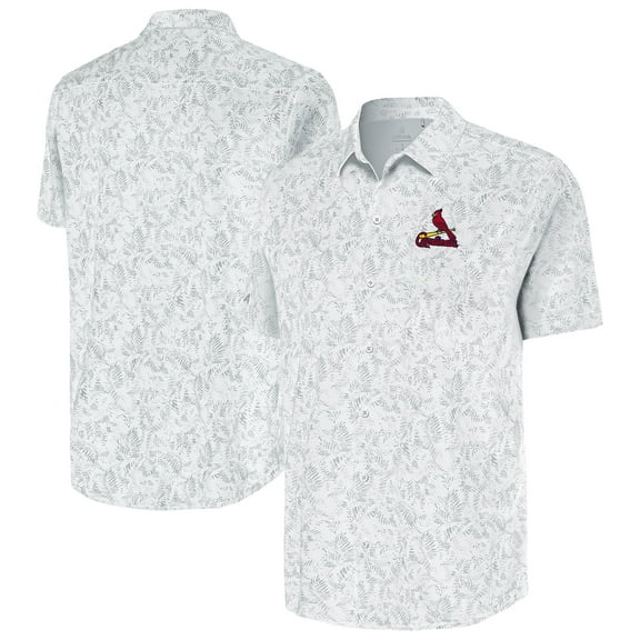 Men's Antigua White St. Louis Cardinals Lush Button-Up Shirt