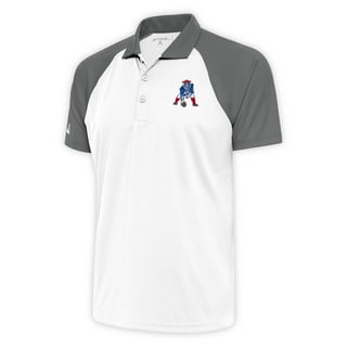 Men's New England Patriots Antigua White/Black 19th Hole Polo