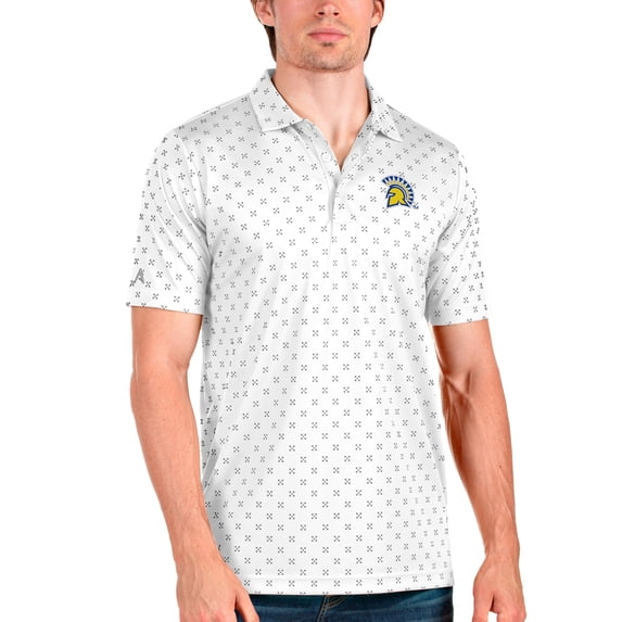 Men's Antigua White/Steel San Jose State Spartans Spark Polo