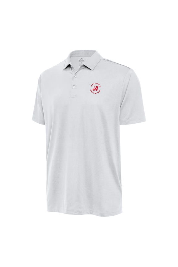 Men's Antigua White TGL Atlanta Drive GC Ellipse Performance Polo