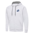thumbnail image 1 of Men's Antigua White Tampa Bay Lightning Big & Tall Victory Full-Zip Hoodie, 1 of 1