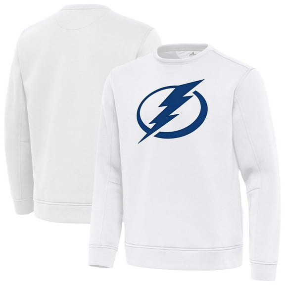 Men's Antigua White Tampa Bay Lightning Relevant Lightweight Pullover Sweatshirt