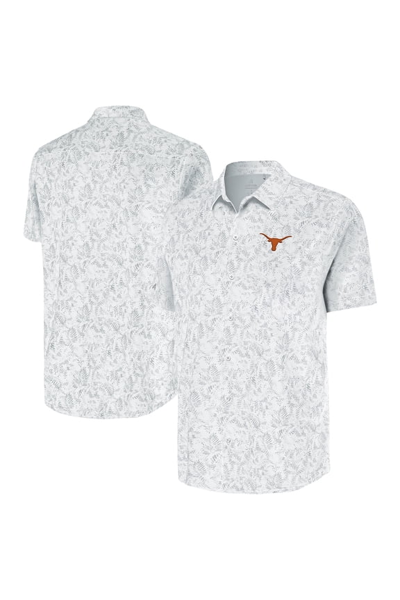 Men's Antigua White Texas Longhorns Lush Button-Up Shirt