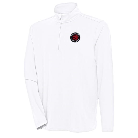 Men's Antigua  White Toronto Raptors Hunk Quarter-Zip Pullover Top