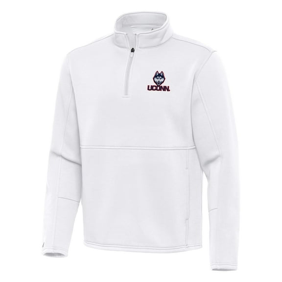 Men's Antigua White UConn Huskies Twist Quarter-Zip Pullover Jacket
