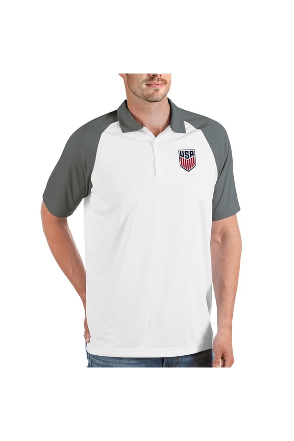 Men's Antigua White USMNT Nova Polo