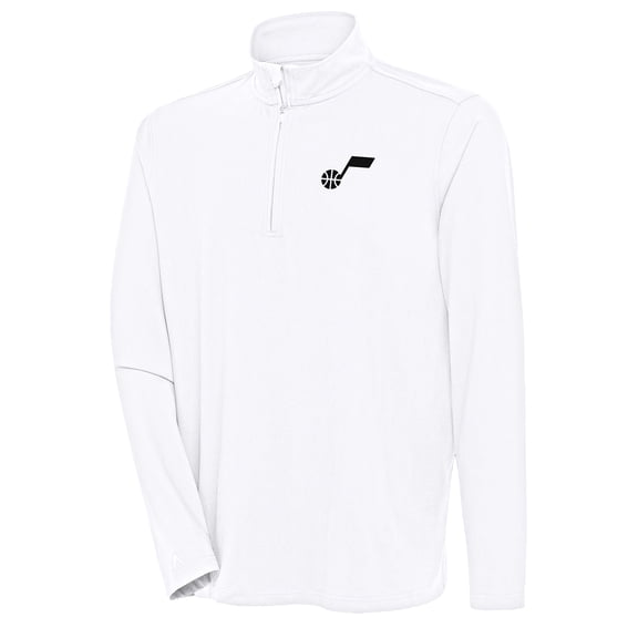 Men's Antigua  White Utah Jazz Hunk Quarter-Zip Pullover Top