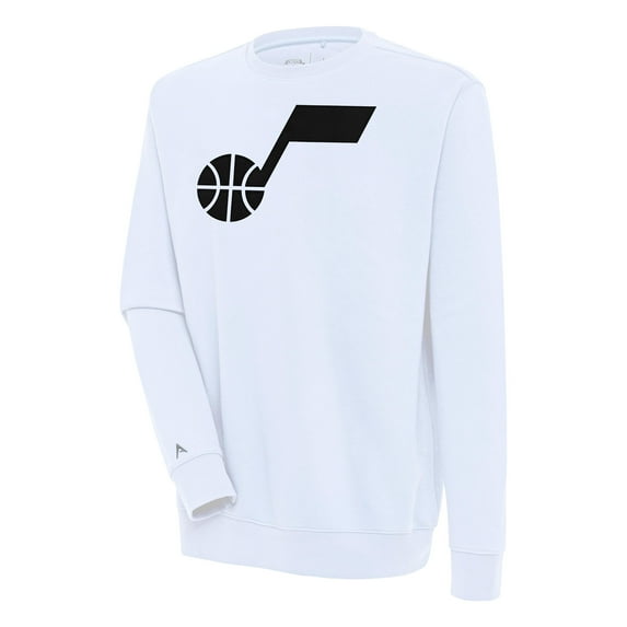 Men's Antigua White Utah Jazz Victory Pullover Sweatshirt
