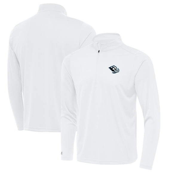 Men's Antigua White Utah Mammoth Tribute Quarter-Zip Pullover