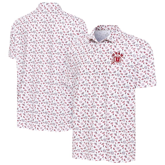 Men's Antigua White Utah Utes Independence Day Polo