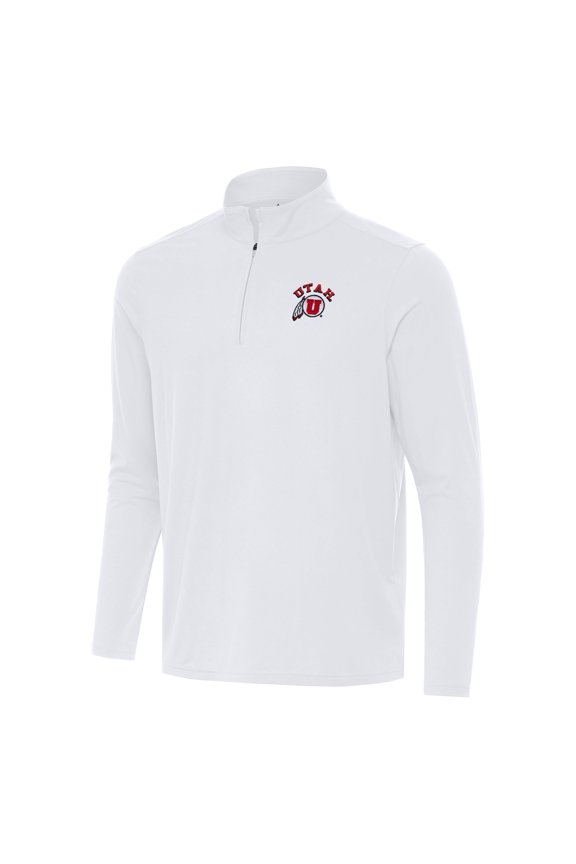 Men's Antigua White Utah Utes Intent Quarter-Zip Top
