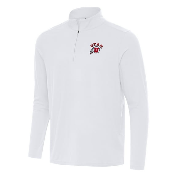 Men's Antigua White Utah Utes Intent Quarter-Zip Top