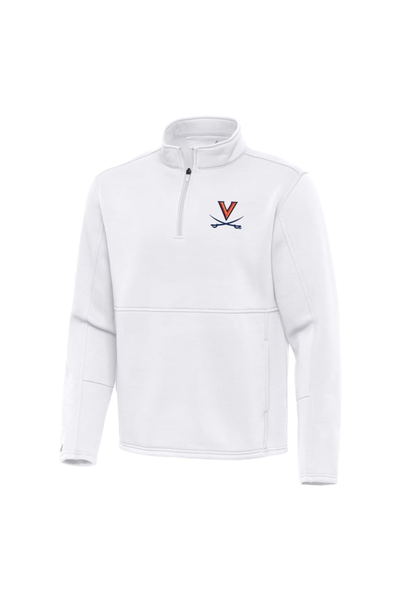 Men's Antigua White Virginia Cavaliers Twist Quarter-Zip Pullover Jacket