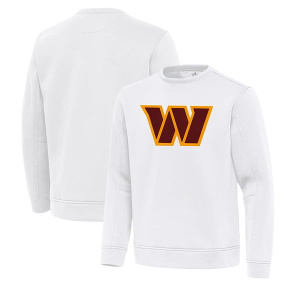 Men's Antigua White Washington Commanders Relevant Lightweight Pullover Sweatshirt