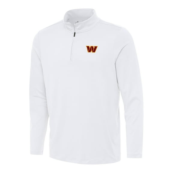 Men's Antigua White Washington Commanders Reprocess Quarter-Zip Top