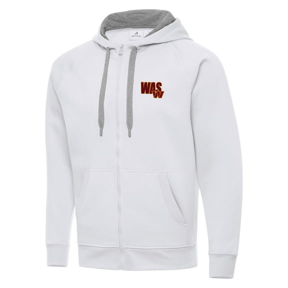 Men's Antigua  White Washington Commanders Victory Full-Zip Hoodie