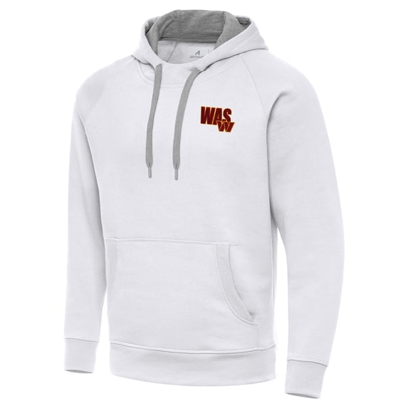 Men's Antigua White Washington Commanders Victory Pullover Hoodie