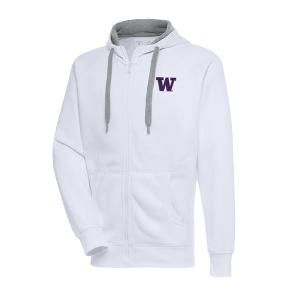 Men's Antigua White Washington Huskies Big & Tall Victory Full-Zip Hoodie Jacket