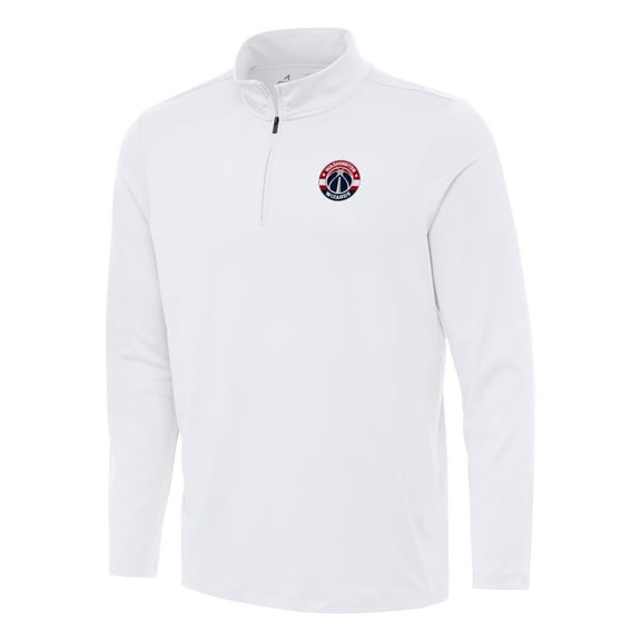 Men's Antigua White Washington Wizards Reprocess Quarter-Zip Top