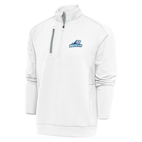 Men's Antigua White West Michigan Whitecaps Generation Quarter-Zip Pullover Top