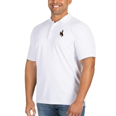 Men's Antigua White Wyoming Cowboys Big & Tall Legacy Pique Polo