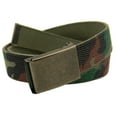 thumbnail image 1 of Men's Antique Brass Flip Top Military Belt Buckle with Canvas Web Belt X-Large Army Camo, 1 of 3