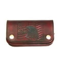 thumbnail image 1 of Men's Antique Brown 6'' Leather Chain Wallet W/ Eagle & USA Flag, 1 of 3