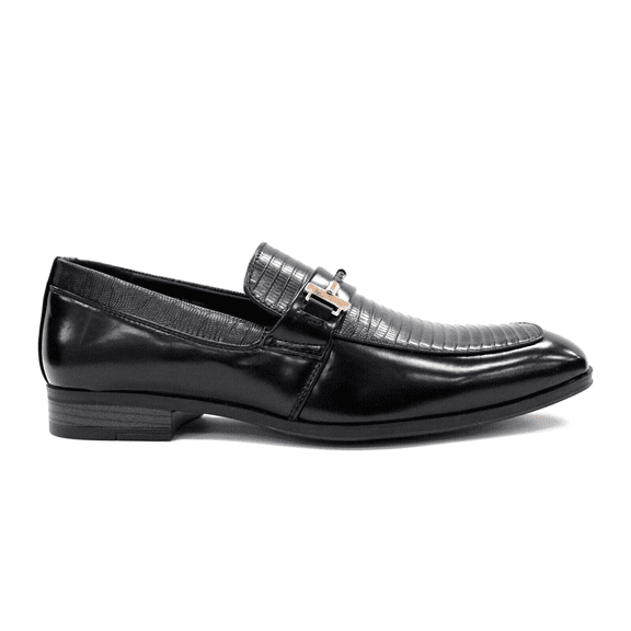 Men's Antonio Cerrelli  Black Leather Loafers Dress Shoes 7051