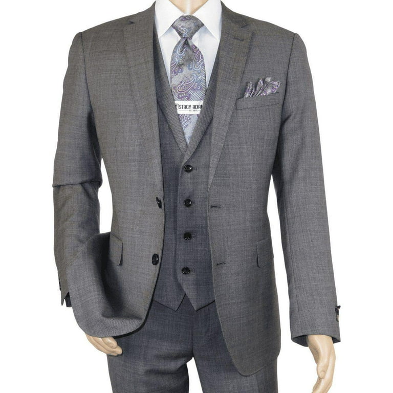 Men's Apollo King piece Vested Business Suit Vested SL203 Gray