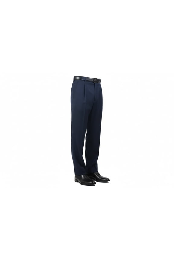 Men's Apollo King Slacks Single Pleated Semi Wide Leg DM22 Navy Size 42