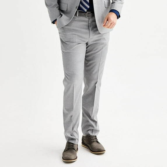 Men's Apt. 9® Premier Flex Performance Regular-Fit Washable Suit Pants Color: Light Gray Size: 40X32