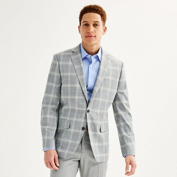 Men's Apt. 9® Premier Flex Slim-Fit Essential Sport Coat Color: Gray Plaid Size: 38 REG