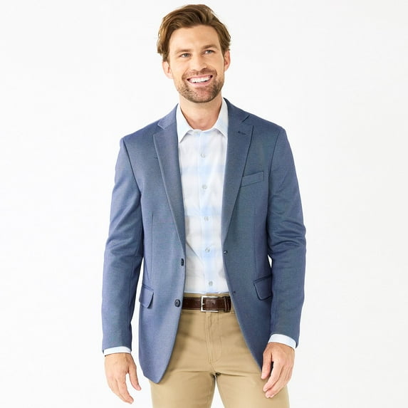 Men's Apt. 9® Premier Flex Slim-Fit Stretch Knit Sport Coat Color: Blue Birdseye Size: 48 REG
