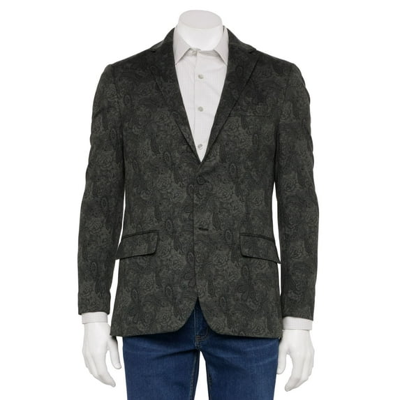 Men's Apt. 9® Premier Flex Slim-Fit Stretch Knit Sport Coat Color: Charcoal Paisley Size: 40 REG