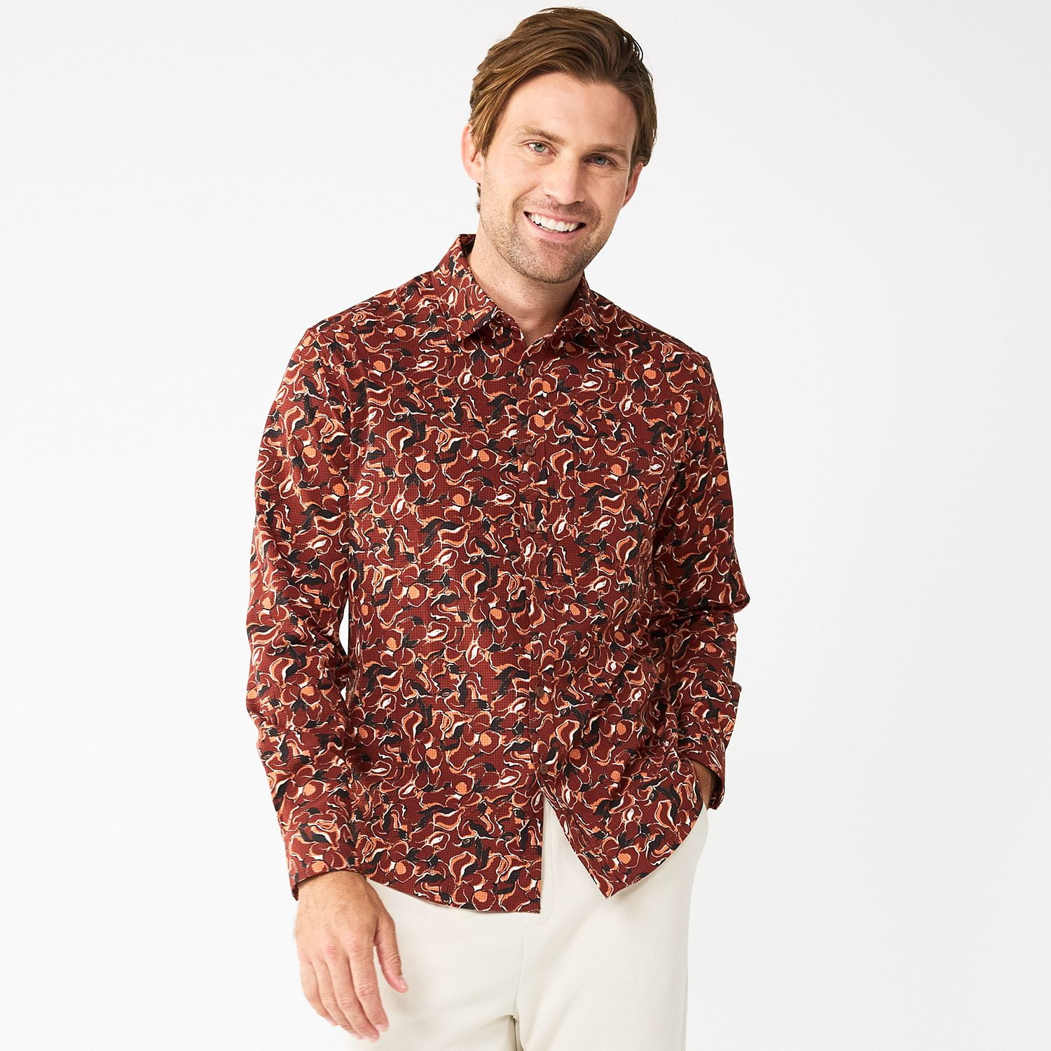 apt 9 slim fit dress shirt APT. Men's Red Maroon Collared Long Sleeve Button Down Shir Brie SHWO 048838 and SHWO 067056 Kohl's | Men's Apt. 9
