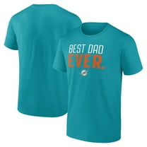 Men's Aqua Miami Dolphins Best Dad Ever Team T-Shirt