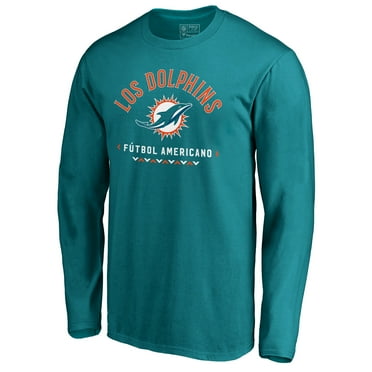 Men's Aqua Miami Dolphins Futbol Americano Long Sleeve T-Shirt