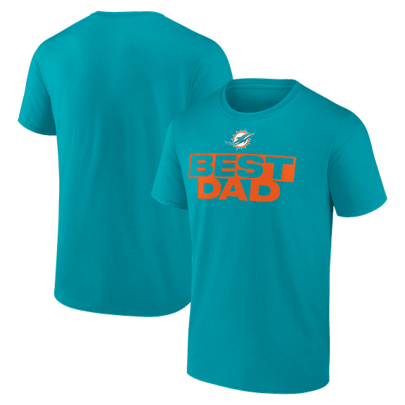 Men's Aqua Miami Dolphins Greatest Dad T-Shirt