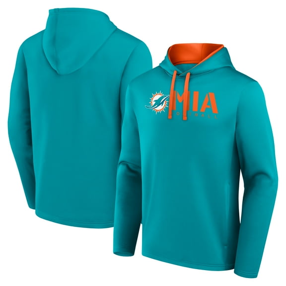 Men's Logo Athletic Aqua Miami Dolphins Head Start Pullover Hoodie